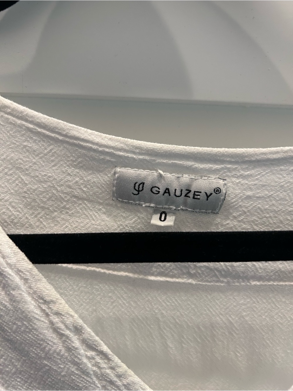 White V-Neck Gauzey Coverup Size Medium Made in Mexico - Picture 2 of 4